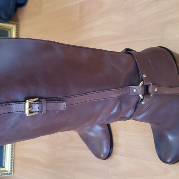 Coach Brown Leather Ellie Vachetta Riding Boots - Picture 7 of 10